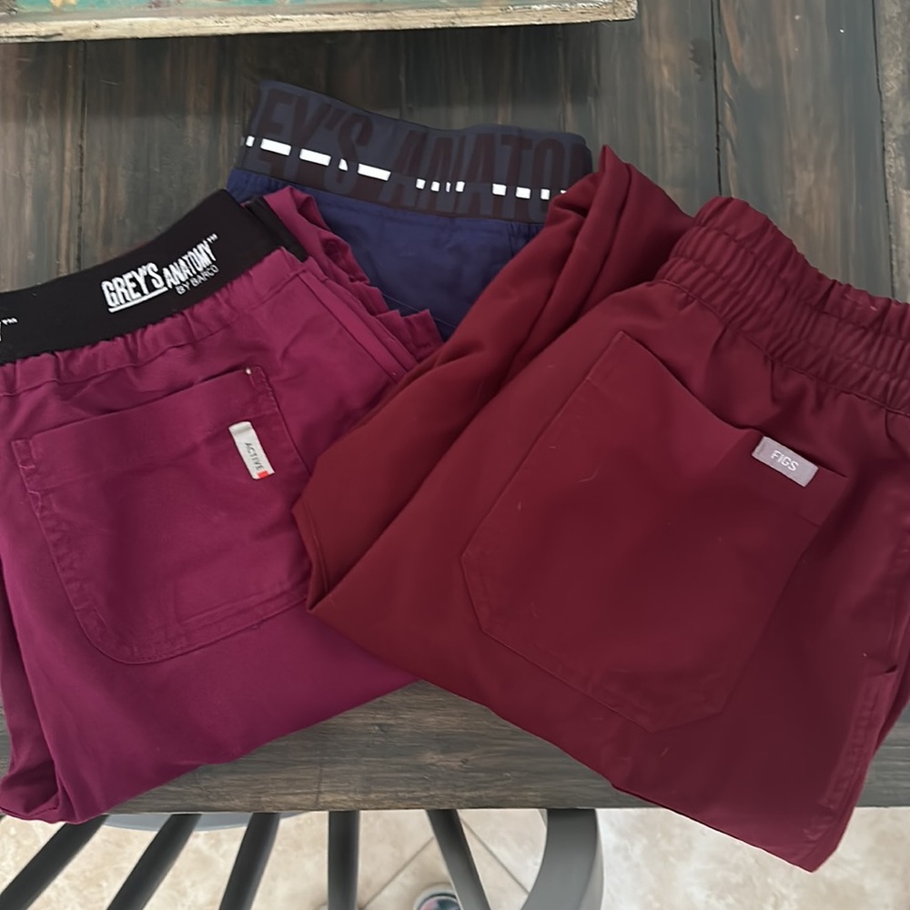 3 scrub pants- $15 for all 3